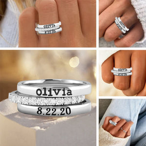 Love You Personalized Ring Stack