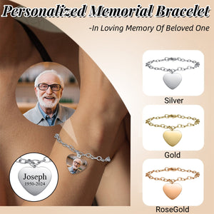 Personalized Engraved Photo Memorial Stainless Steel Bracelet