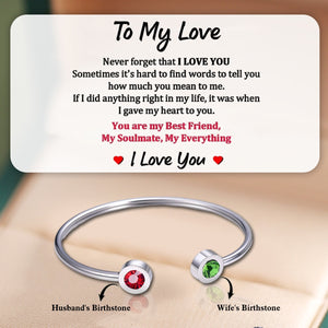 For Women - I Love You Forever And Always Personalized Birthstones Bracelet