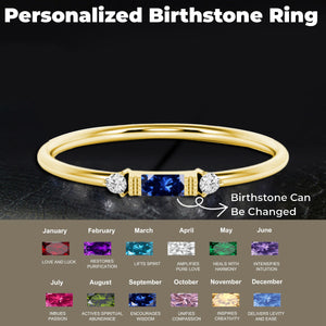 Personalized Birthstone Memorial Ring - Gift For Christmas