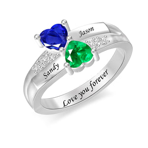 Love You Forever - Personalized Promise Birthstones Ring