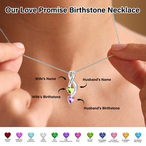 Personalized Love Promise Birthstones Necklace