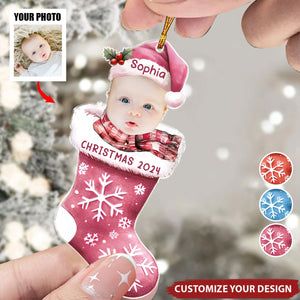 Custom Photo Kids Christmas 2024, Christmas Holiday Ornament Gift