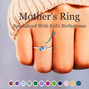 "Mama's Eternal Love" Personalized 1-5 Kids Birthstone Bypass Ring