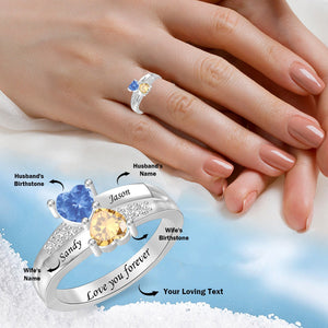 Love You Forever - Personalized Promise Birthstones Ring