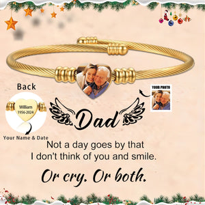 Personalized Custom Photo Name&Date Memorial Bracelet - Gift For Christmas