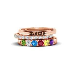 Personalized Family Birthstones Ring - Gift For Grandma/Mom