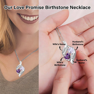 Personalized Love Promise Birthstones Necklace