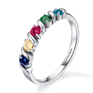 Personalized Multiple Birthstones Ring -  Grandma Mom Family Ring