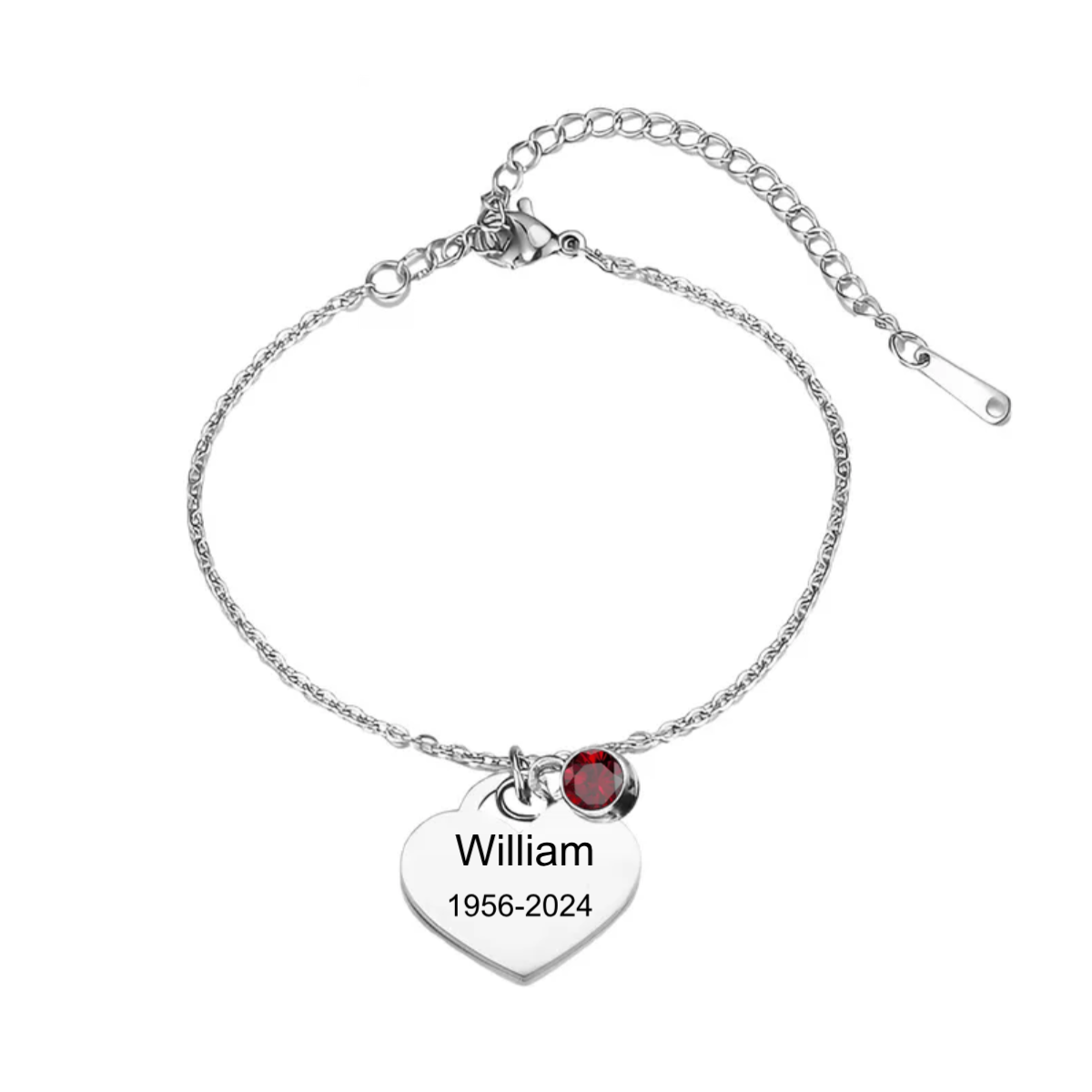 Personalized Name&Date Memorial Birthstone Bracelet