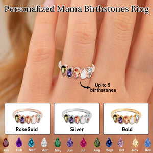 Personalized Handmade Birthstones Ring -  Grandma Mom Family Ring