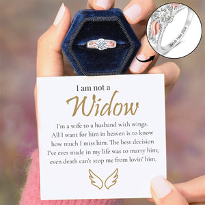 Personalized I Am Not A Widow Memorial Angel Wings Ring