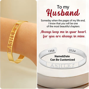 Personalized Custom Engraved Name& Date Memorial Bracelet