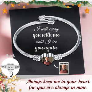 Personalized Custom Photo Name&Date Memorial Bracelet - Gift For Christmas