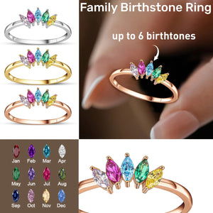 Personalized Grandma Mom Family Birthstone Ring