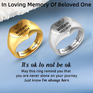 Personalized Custom Engraved Name & Date Memorial Ring