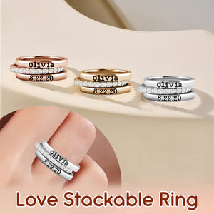 Love You Personalized Ring Stack