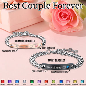 Best Couple Forever - Personalized Birthstone Couple Bracelets