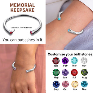 Personalized Custom Birthstones Memorial Urn Bracelet - Gift For Christmas