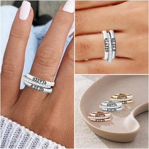 Love You Personalized Ring Stack