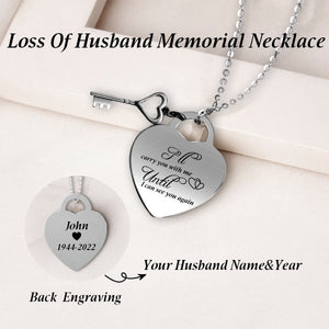 Personalized Memorial Heart Necklace With Heart Key