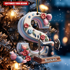 Beautiful Sewing Letter Ornament-Personalized Sewing Ornament