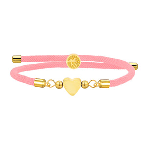 Personalized A-Z Initial Bracelet - Adjustable Colored Heart  Bracelet