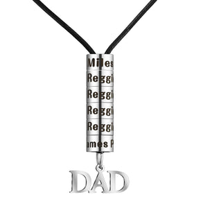 Personalized 1-6 Kids Names With Beads Men's Necklace - Gift For Dad