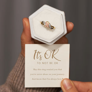 It's OK To Not Be OK Pink Ribbon Ring