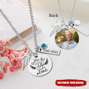 Daddy's Girl, I Used To Be His Angel Now He's Mine Personalized Memorial Necklace with Birthstone