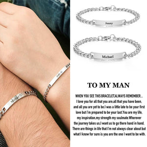 To My Man - Personalized Fashion Bracelets For Couples