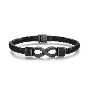 Personalized Dual Name Infinity Leather Bracelet - Gift For Couple